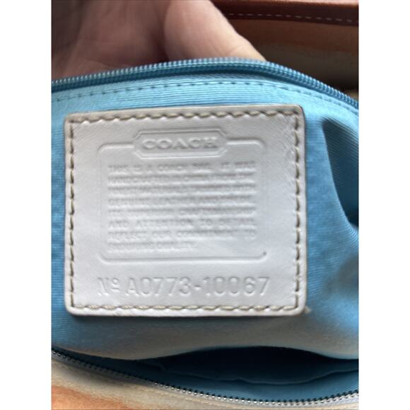 Coach Y2K Water Color Hampton tote canvas hand shoulder Bag Purse 10067 - Picture 9 of 16